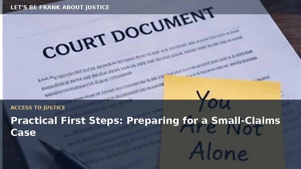 Practical First Steps: Preparing for a Small-Claims Case