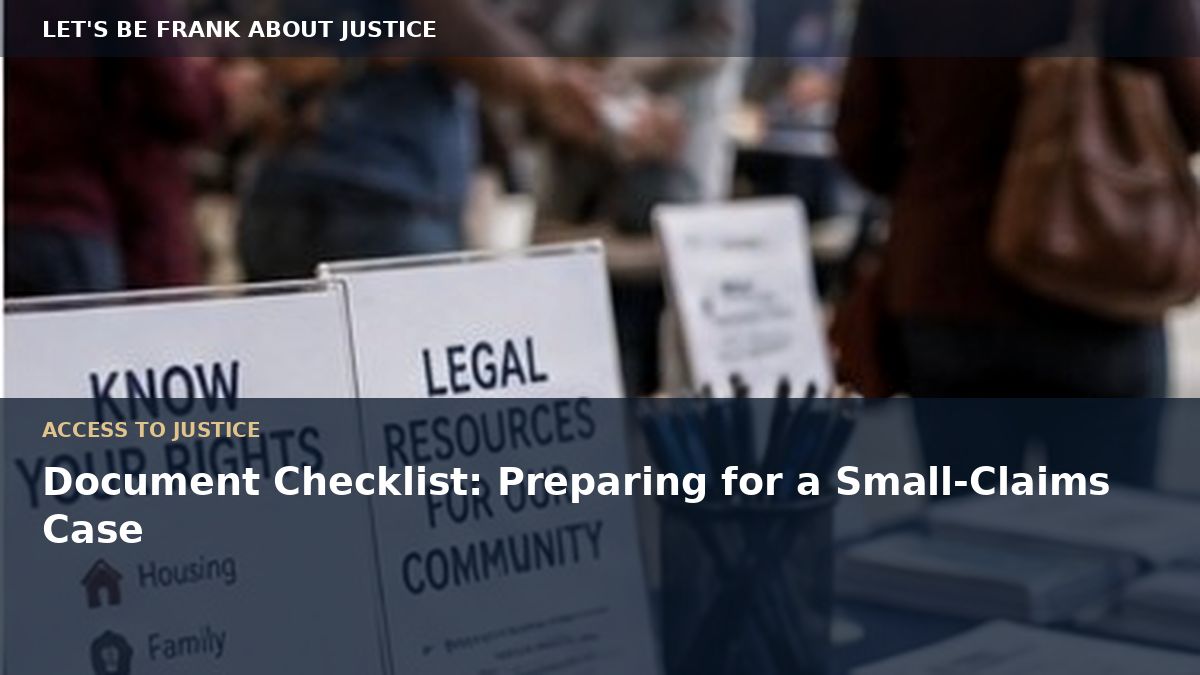 Document Checklist: Preparing for a Small-Claims Case