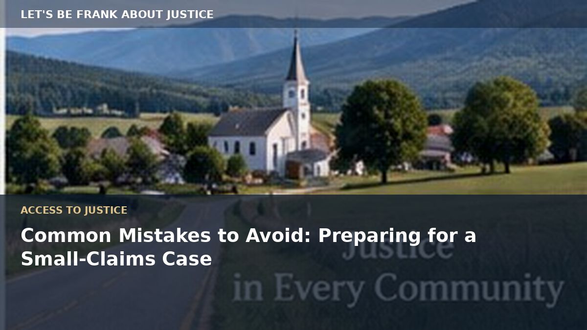 Common Mistakes to Avoid: Preparing for a Small-Claims Case