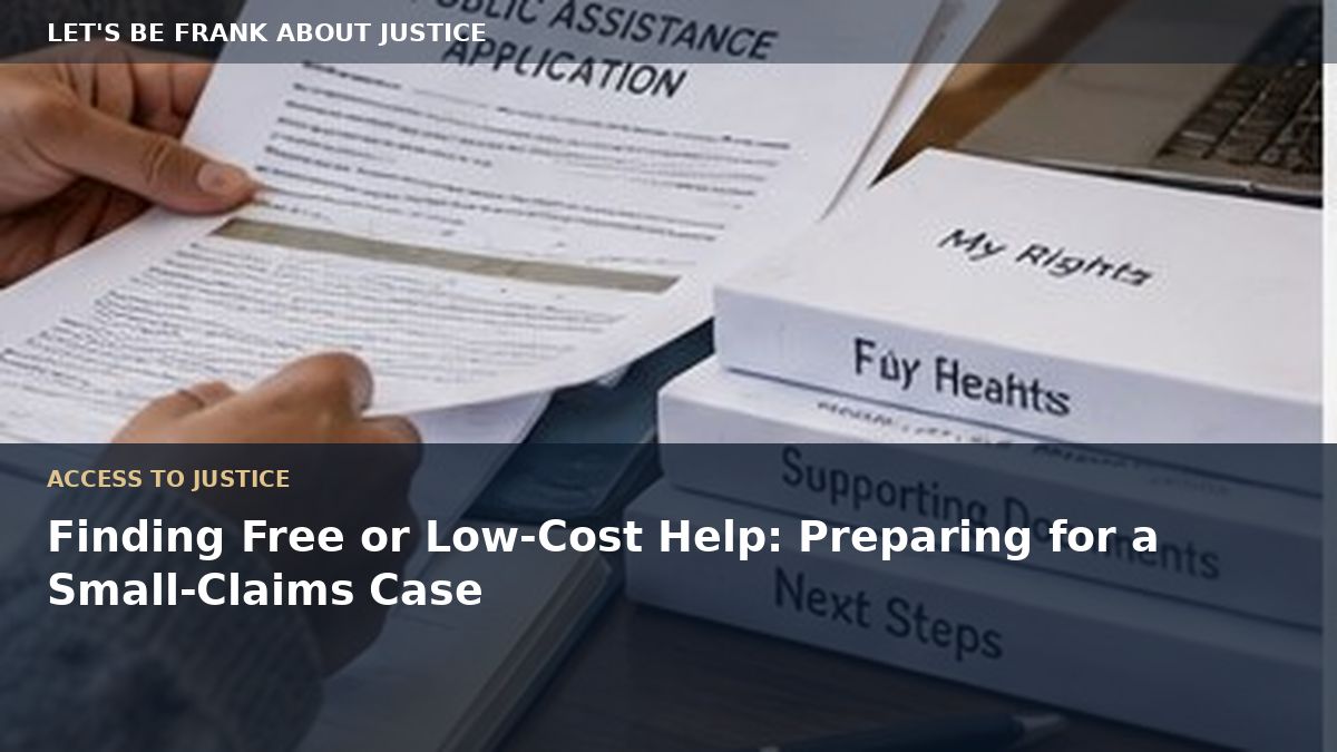 Finding Free or Low-Cost Help: Preparing for a Small-Claims Case