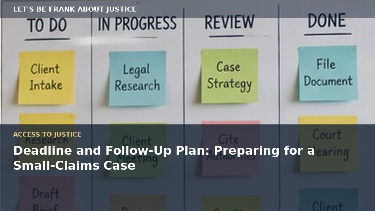 Deadline and Follow-Up Plan: Preparing for a Small-Claims Case