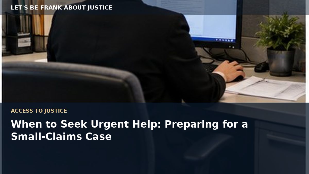 When to Seek Urgent Help: Preparing for a Small-Claims Case