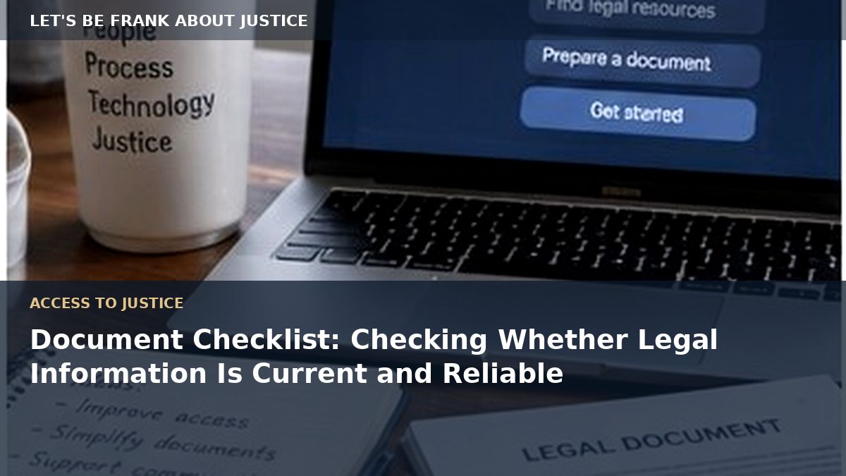 Document Checklist: Checking Whether Legal Information Is Current and Reliable