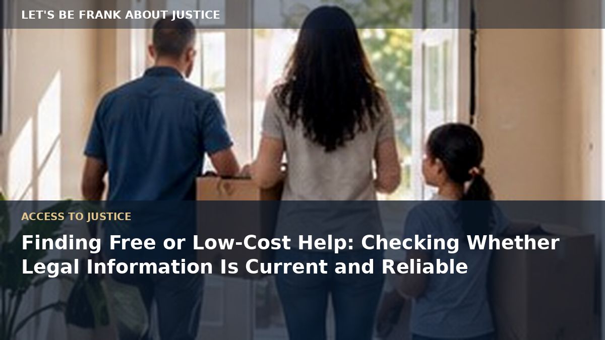 Finding Free or Low-Cost Help: Checking Whether Legal Information Is Current and Reliable