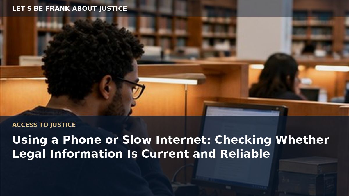 Using a Phone or Slow Internet: Checking Whether Legal Information Is Current and Reliable