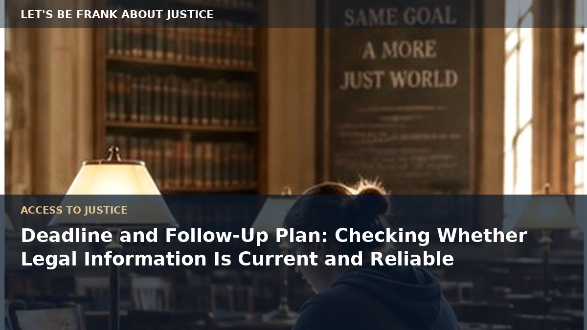 Deadline and Follow-Up Plan: Checking Whether Legal Information Is Current and Reliable