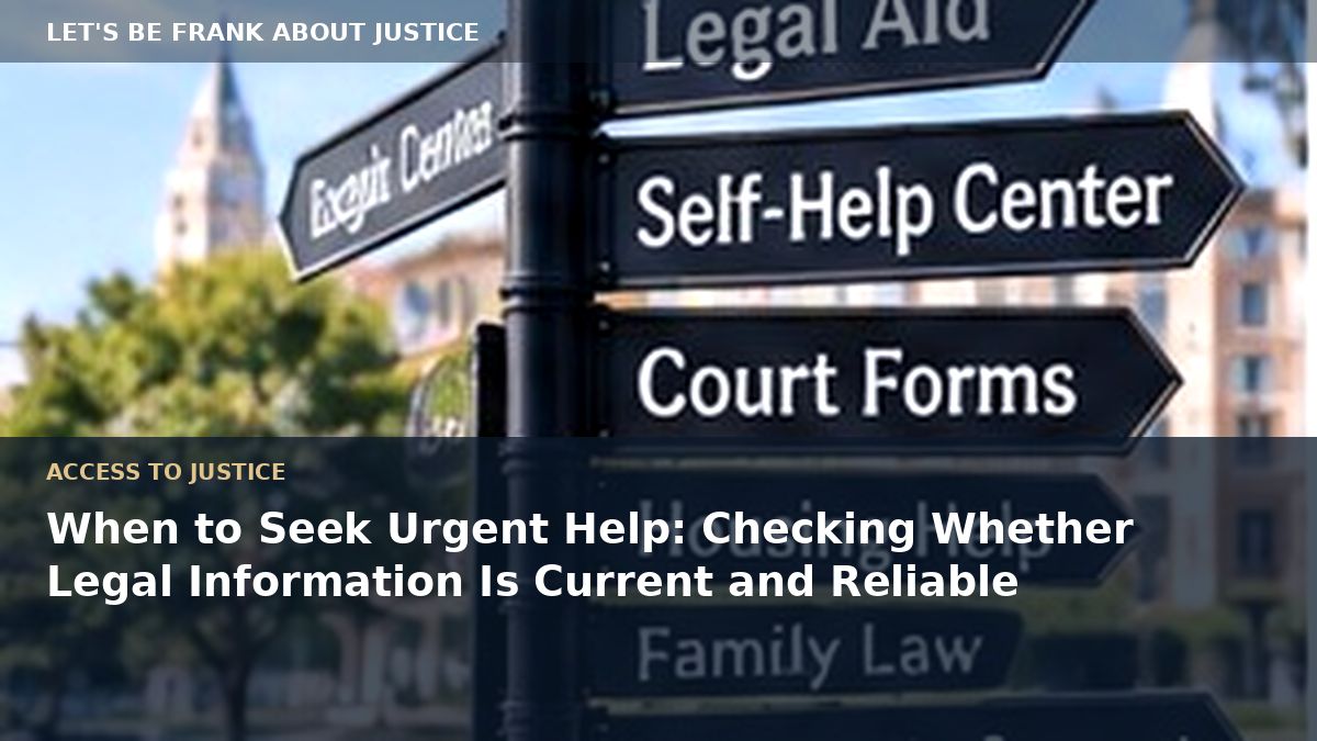 When to Seek Urgent Help: Checking Whether Legal Information Is Current and Reliable