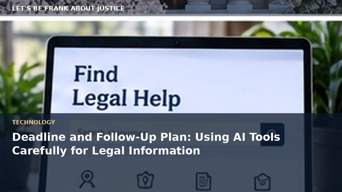 Deadline and Follow-Up Plan: Using AI Tools Carefully for Legal Information