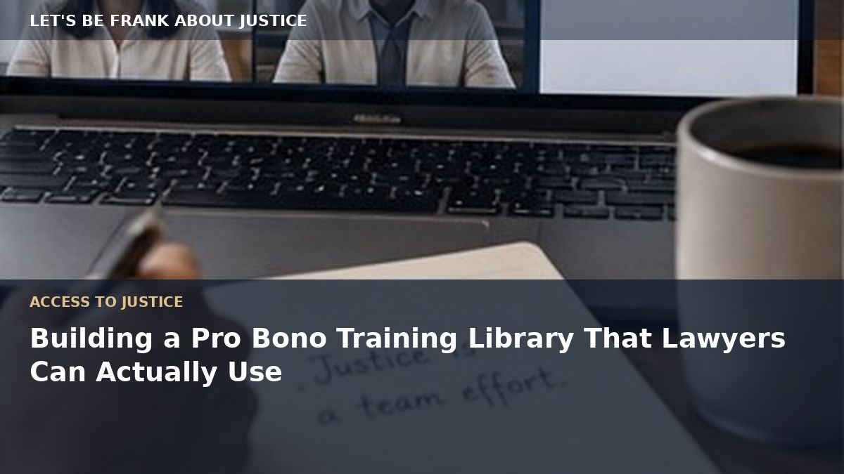 Building a Pro Bono Training Library That Lawyers Can Actually Use