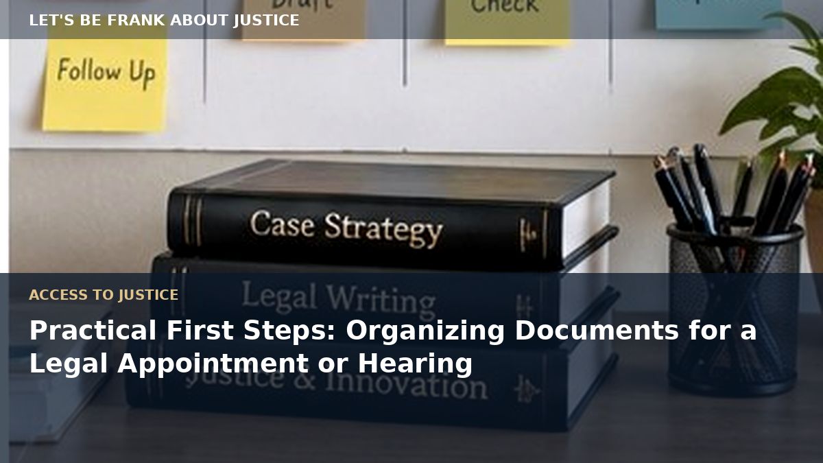 Practical First Steps: Organizing Documents for a Legal Appointment or Hearing