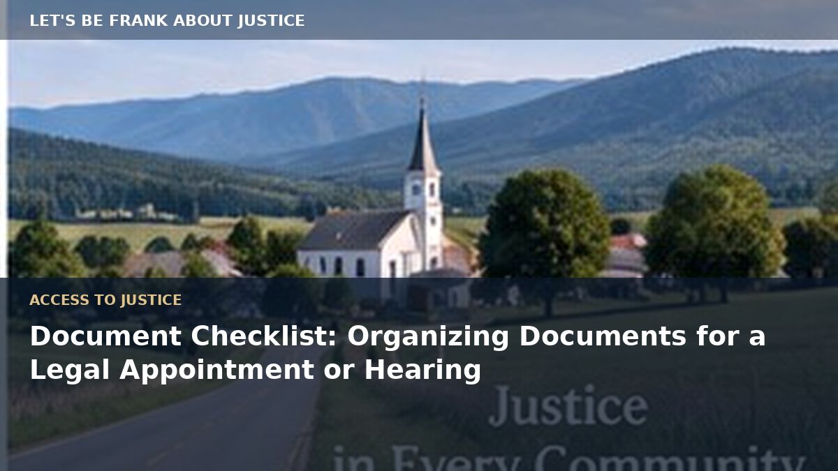 Document Checklist: Organizing Documents for a Legal Appointment or Hearing