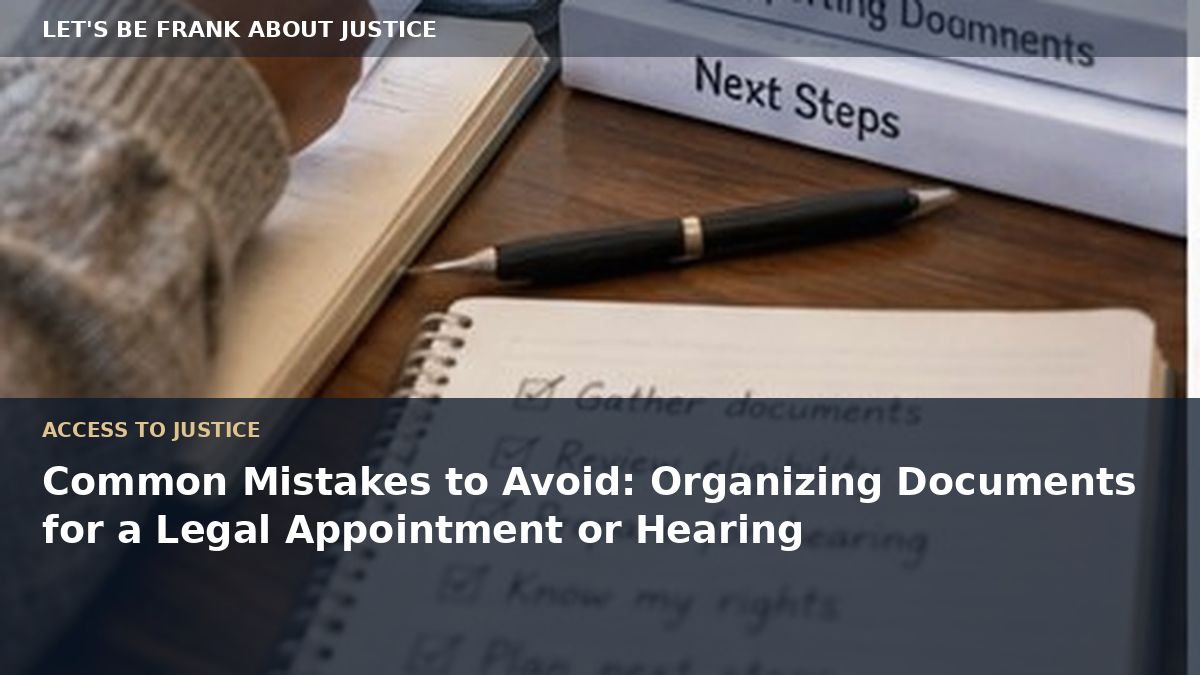 Common Mistakes to Avoid: Organizing Documents for a Legal Appointment or Hearing