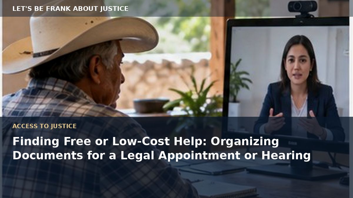 Finding Free or Low-Cost Help: Organizing Documents for a Legal Appointment or Hearing