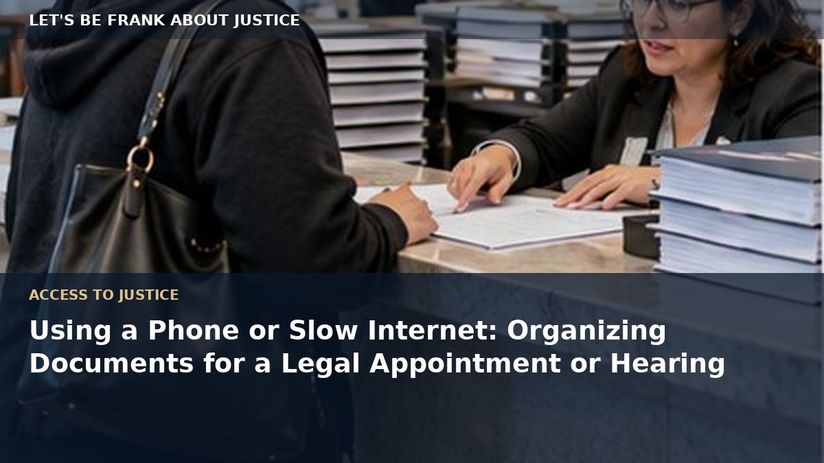 Using a Phone or Slow Internet: Organizing Documents for a Legal Appointment or Hearing