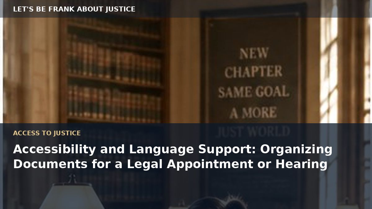Accessibility and Language Support: Organizing Documents for a Legal Appointment or Hearing