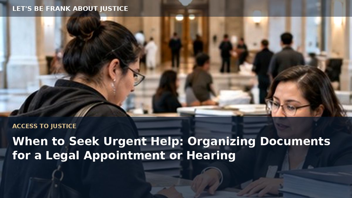 When to Seek Urgent Help: Organizing Documents for a Legal Appointment or Hearing