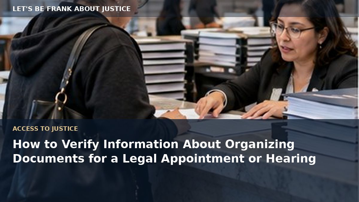 How to Verify Information About Organizing Documents for a Legal Appointment or Hearing