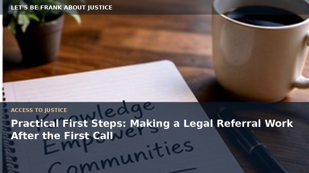 Practical First Steps: Making a Legal Referral Work After the First Call