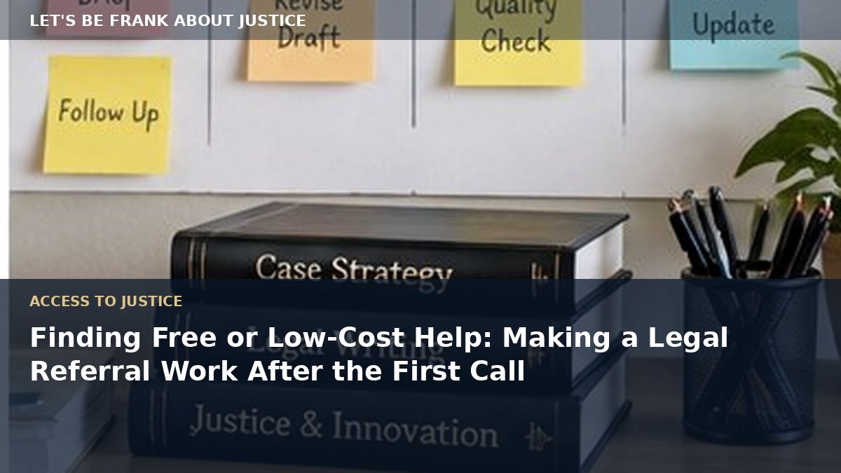 Finding Free or Low-Cost Help: Making a Legal Referral Work After the First Call