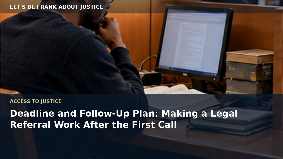 Deadline and Follow-Up Plan: Making a Legal Referral Work After the First Call