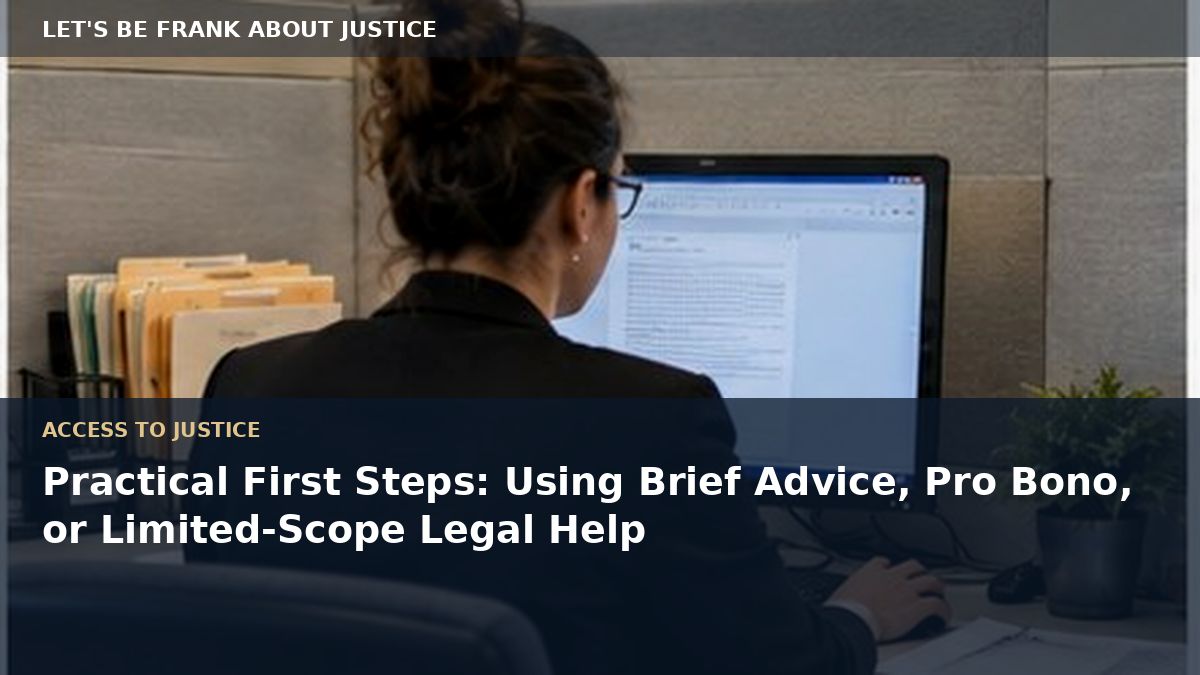 Practical First Steps: Using Brief Advice, Pro Bono, or Limited-Scope Legal Help