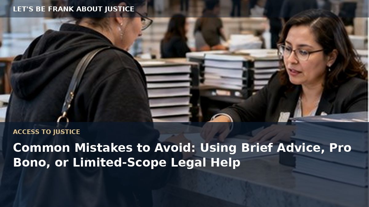 Common Mistakes to Avoid: Using Brief Advice, Pro Bono, or Limited-Scope Legal Help