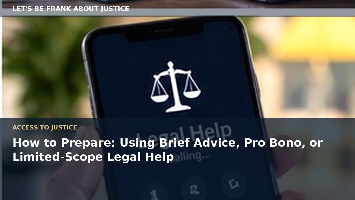 How to Prepare: Using Brief Advice, Pro Bono, or Limited-Scope Legal Help