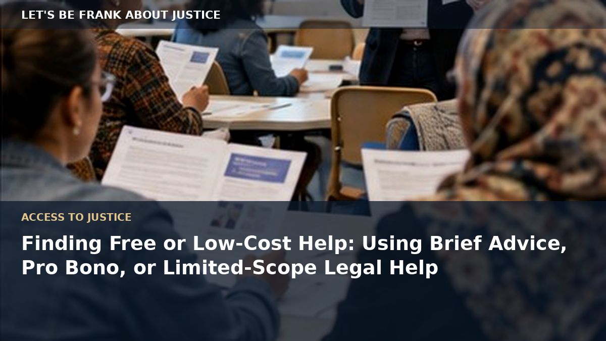 Finding Free or Low-Cost Help: Using Brief Advice, Pro Bono, or Limited-Scope Legal Help