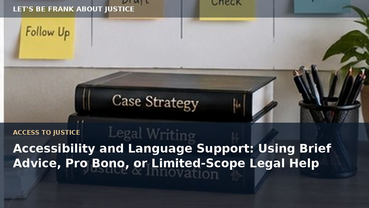 Accessibility and Language Support: Using Brief Advice, Pro Bono, or Limited-Scope Legal Help