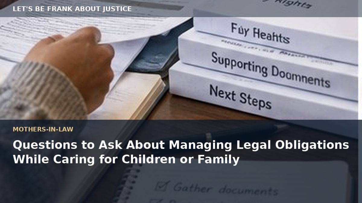 Questions to Ask About Managing Legal Obligations While Caring for Children or Family