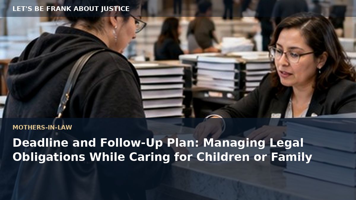 Deadline and Follow-Up Plan: Managing Legal Obligations While Caring for Children or Family