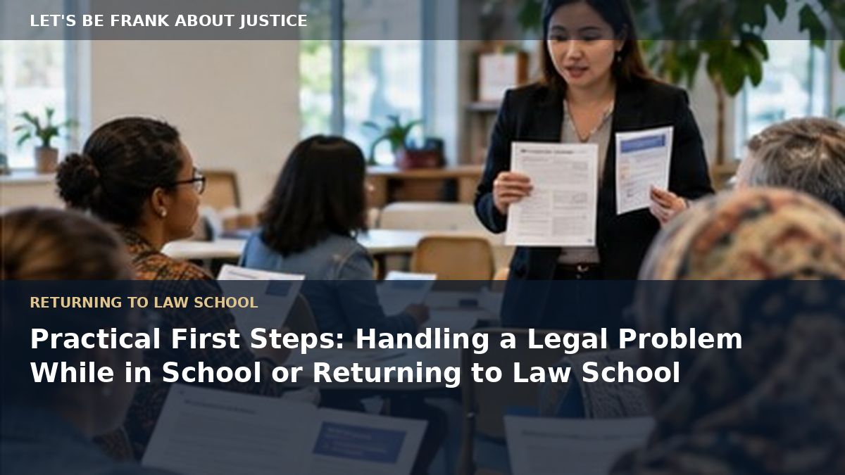 Practical First Steps: Handling a Legal Problem While in School or Returning to Law School