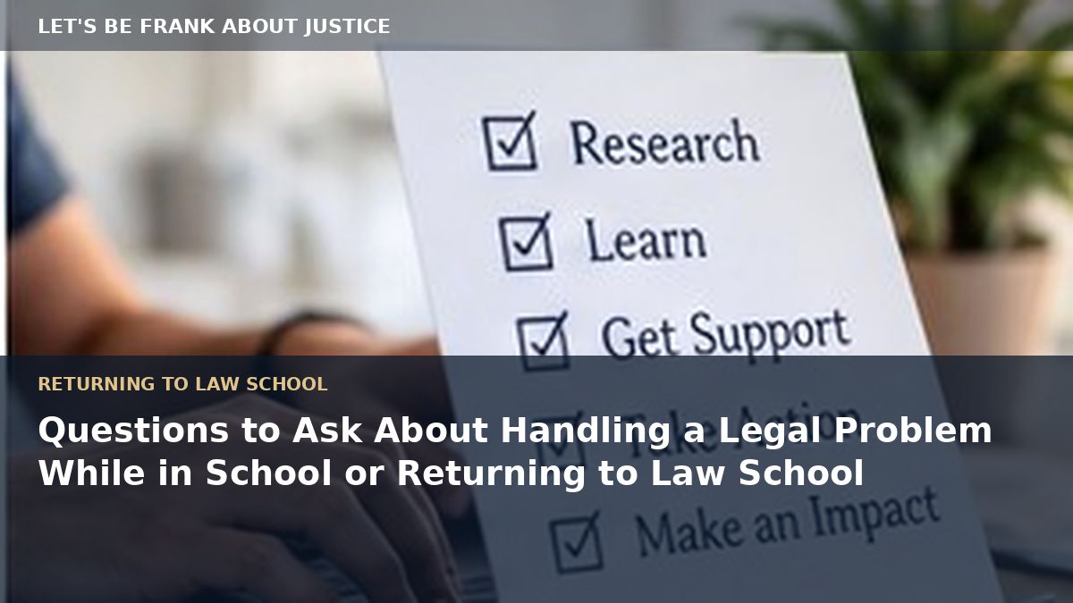 Questions to Ask About Handling a Legal Problem While in School or Returning to Law School