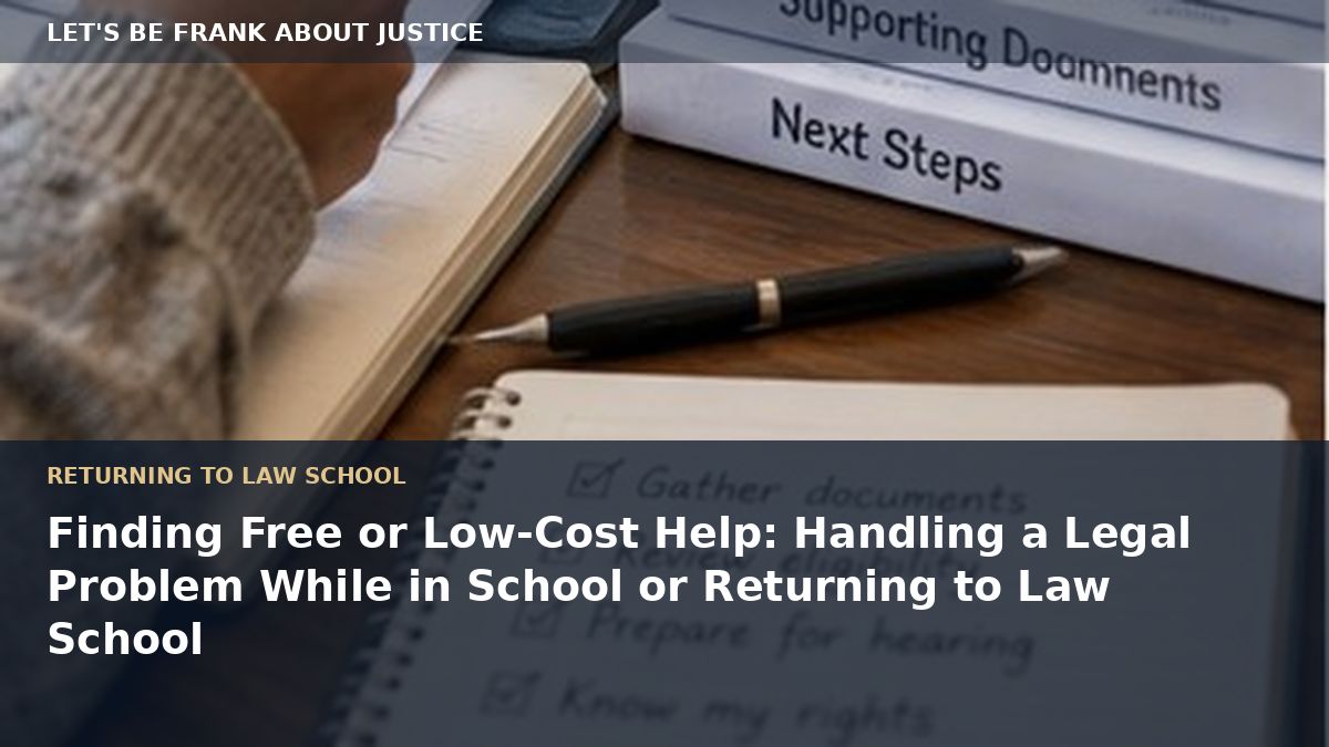 Finding Free or Low-Cost Help: Handling a Legal Problem While in School or Returning to Law School
