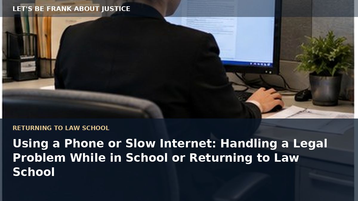 Using a Phone or Slow Internet: Handling a Legal Problem While in School or Returning to Law School