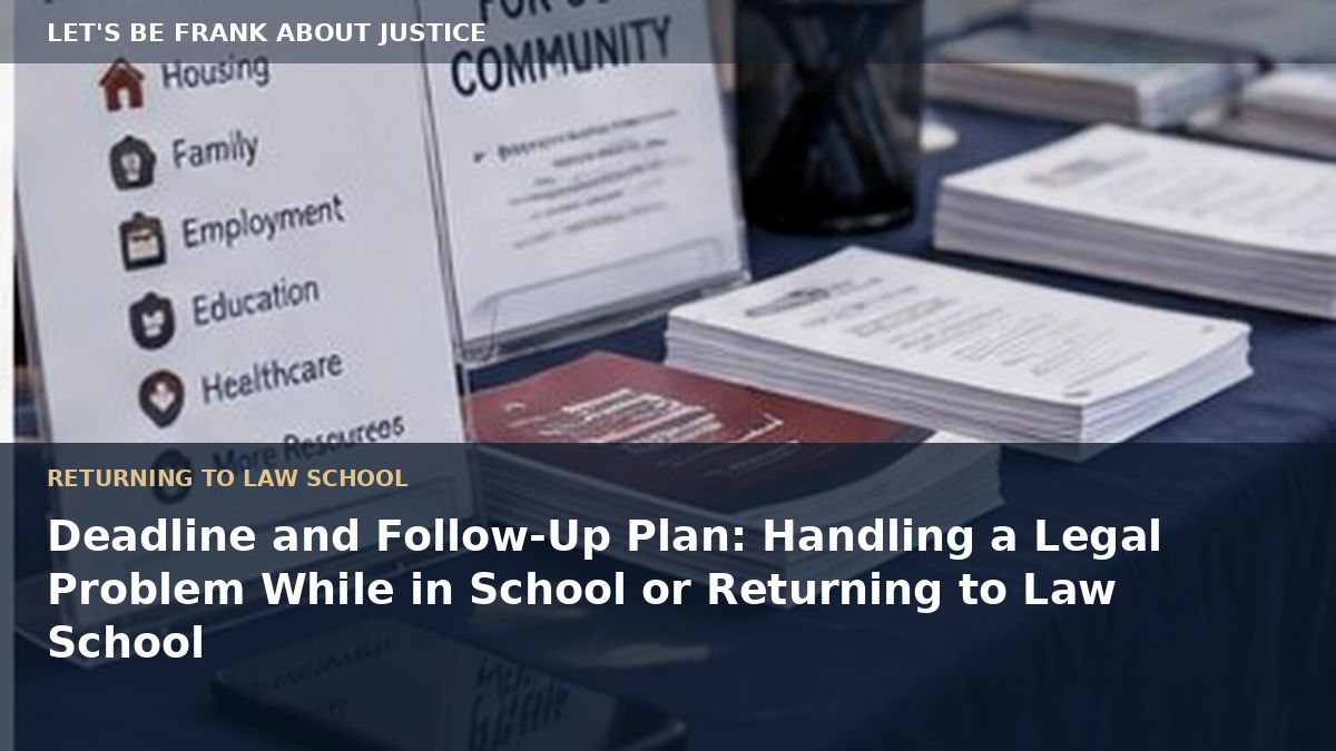 Deadline and Follow-Up Plan: Handling a Legal Problem While in School or Returning to Law School