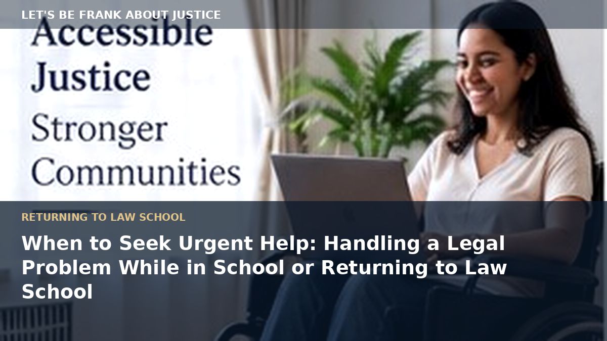 When to Seek Urgent Help: Handling a Legal Problem While in School or Returning to Law School