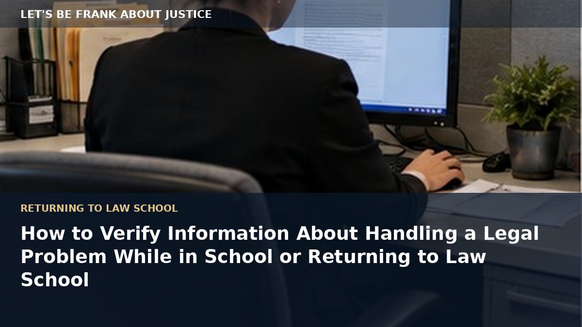 How to Verify Information About Handling a Legal Problem While in School or Returning to Law School