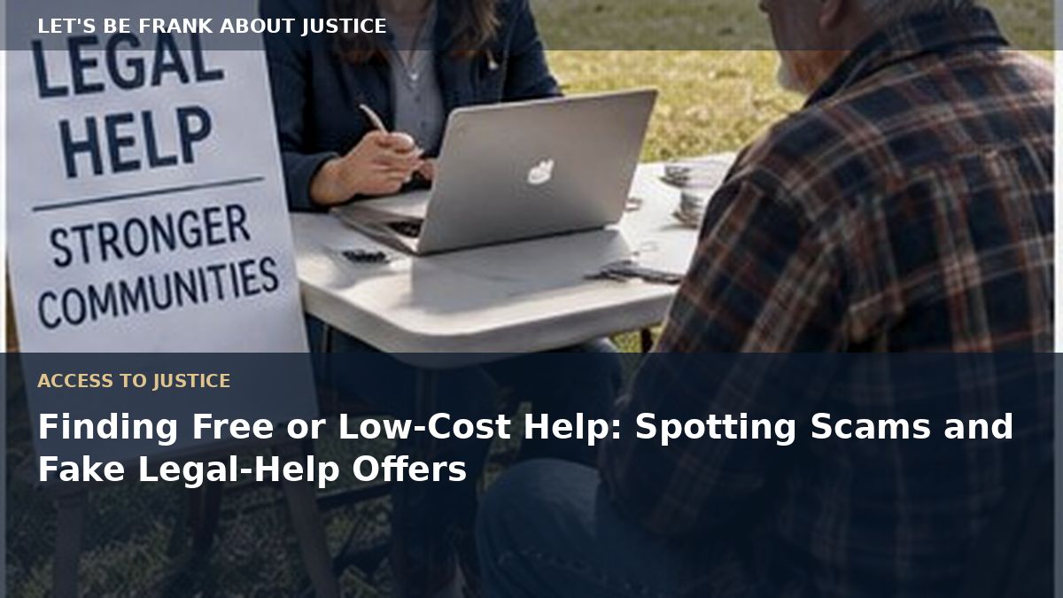 Finding Free or Low-Cost Help: Spotting Scams and Fake Legal-Help Offers