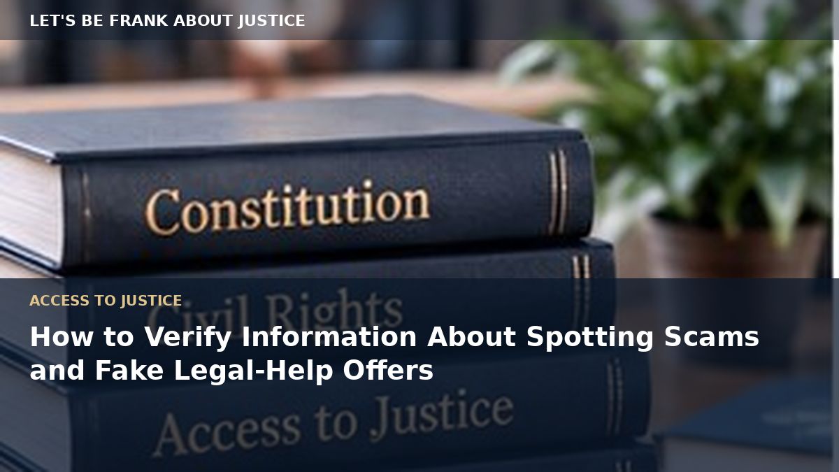 How to Verify Information About Spotting Scams and Fake Legal-Help Offers
